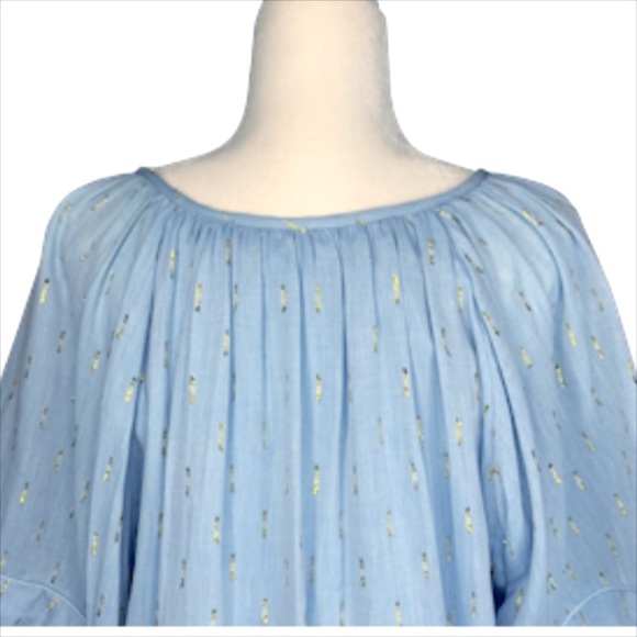 Roller Rabbit Dress Medium Weir Tamania Tiered Boho Festival Metallic - Picture 11 of 14